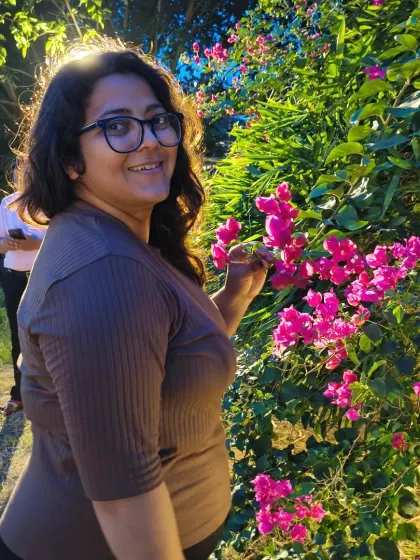 A happy, smiling self-portrait surrounded by flowers. These photos are a reminder to find joy in the simple things during any family outing or ride.