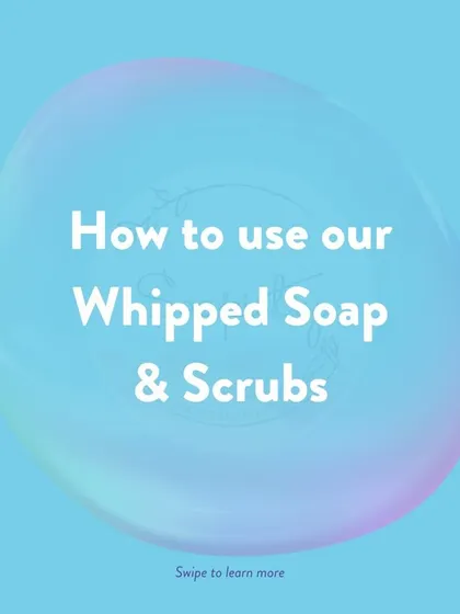 A quick guide on how to use our whipped soaps and scrubs. They are so easy and fun to incorporate into your shower routine.