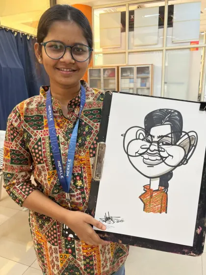 Drawing employees on Women's Day at Dentsu India. It was a great way to celebrate the amazing women on the team.