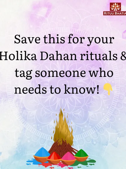 Here are some simple rituals for Holika Dahan. Save this post and share it with someone who needs to know how to use this auspicious night to cleanse their energy and welcome prosperity.