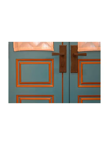 Found this photo of some of my earlier work. I still love the drama of this colorful door detail. It’s fun to look back and see how my design language has evolved.