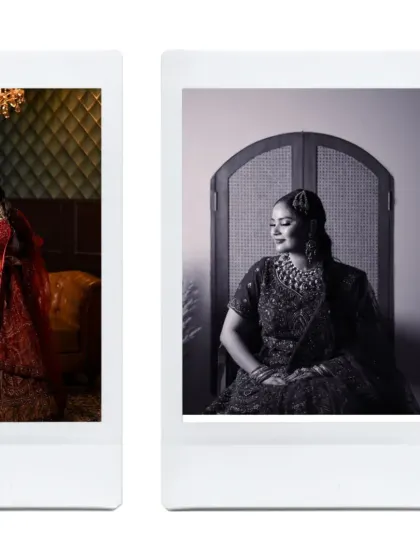 A mix of color and black and white bridal portraits in a polaroid layout. This shows my versatility in capturing both the vibrant details and the timeless emotion of the moment.