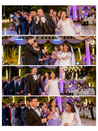 The grand entrance. Eliza is full of energy and joy, and her makeup and hair held up perfectly as she danced her way into the reception.