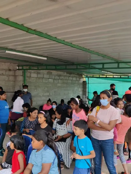 Our covered seating area filled with family and friends cheering on the young competitors during a beginner's tournament.
