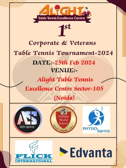 The official poster for our 1st Corporate & Veterans Table Tennis Tournament. I partner with sponsors to make these events bigger and better every time.