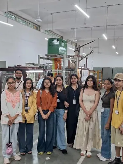 Our Fashion Designing and Apparel Retail Management students at the Weaver’s Service Centre, ready for a day of learning about handlooms and textiles.