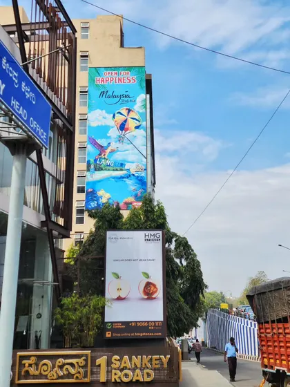 The Langkawi mural as seen from Sankey Road, becoming a colorful landmark for commuters.