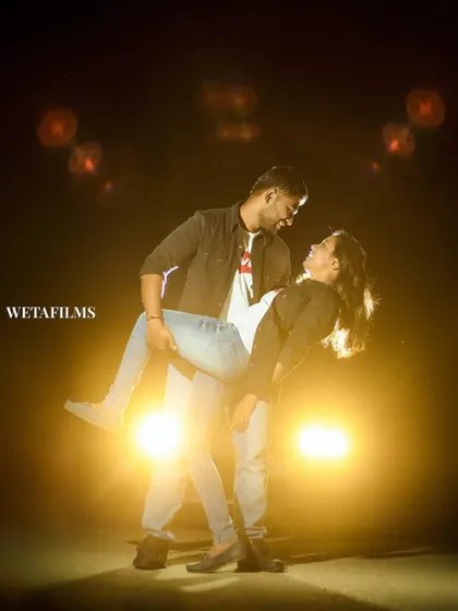 A fun and romantic lift, backlit by car headlights. This shot shows how we can create a variety of moods in a single location with creative lighting techniques.
