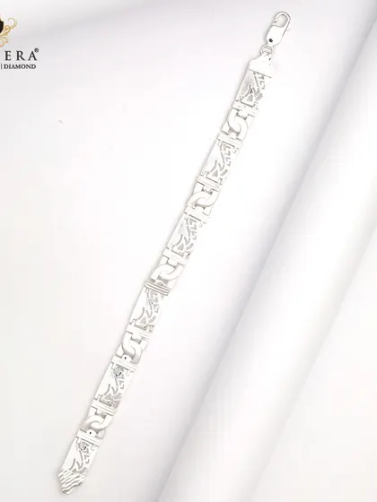 A duplicate of image 145, showing the stylish men's silver bracelet.