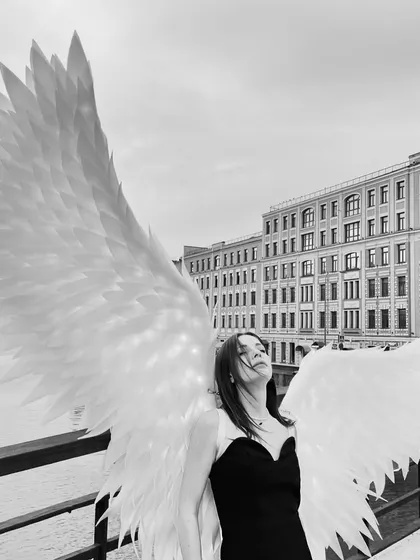 Feeling free and powerful in our angel wings. This photoshoot was about expressing the spiritual side of music.
