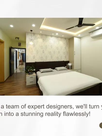 A graphic featuring a modern bedroom, reinforcing our promise to turn your vision into reality.