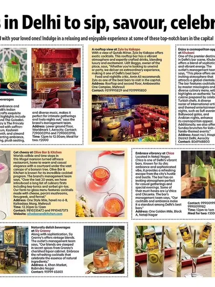 I was honored to be featured in the Delhi Times' list of the "Best bars in Delhi to sip, savour, celebrate." My new cocktail menu is already making waves.