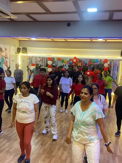Scenes from our Christmas Eve fitness party. We love to combine celebrations with a good workout.