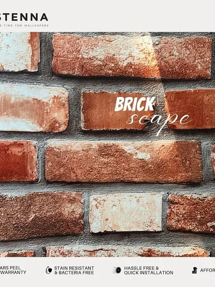 Our 'Brickscape' wallpaper provides the classic look of an exposed brick wall. The varied tones of red and brown add warmth and character, making it a great choice for creating a cozy and inviting atmosphere.