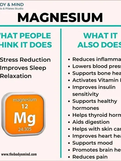 Magnesium is a miracle mineral involved in over 700 processes in your body. It helps reduce inflammation, supports hormone balance, improves insulin sensitivity, and is crucial for sleep and stress reduction.