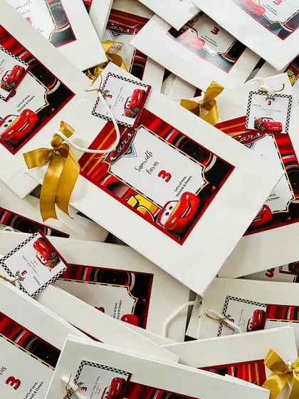The high-quality printing and materials used for our custom party bags ensure they are a cherished keepsake from the celebration.