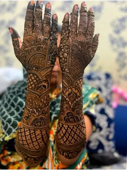 Another view of the same intricate bridal design.
