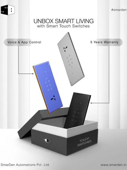 Unbox smart living. My touch switches offer minimalist design and maximum control, with options for voice and app control, all backed by a 5-year warranty.