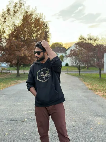 Another pose from the New Jersey shoot, with a natural, unposed feel. This style is effective for brands that want to project authenticity and effortless cool.