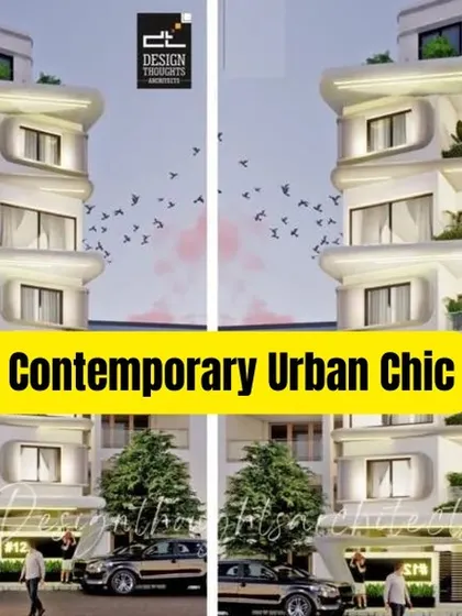 Showcasing a "Contemporary Urban Chic" style, this image features the futuristic design of the White Wave apartments, highlighting its bold, wave-like forms.