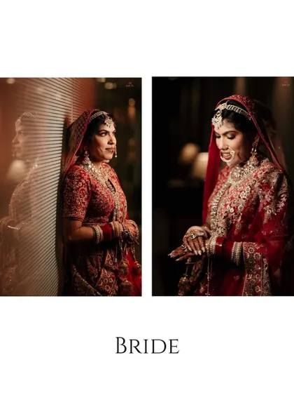 A collage of artistic bridal portraits, using reflections and soft lighting to create a beautiful and moody set of images.