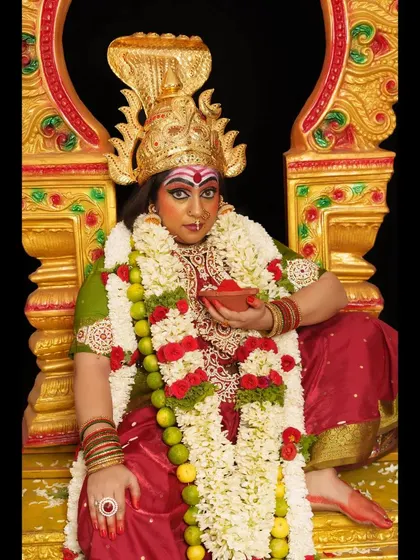 Another pose from the goddess shoot, demonstrating how to create a complete character through makeup, costume, and props.