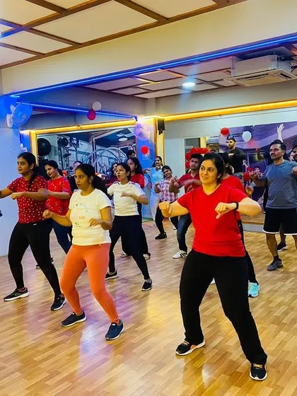 Scenes from our Christmas Eve fitness party. We love to combine celebrations with a good workout.