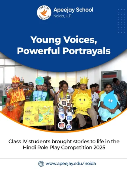 Young voices deliver powerful portrayals in our Hindi Role Play Competition. Class IV students used creative costumes and props to bring their characters to life, showcasing their confidence and storytelling abilities.
