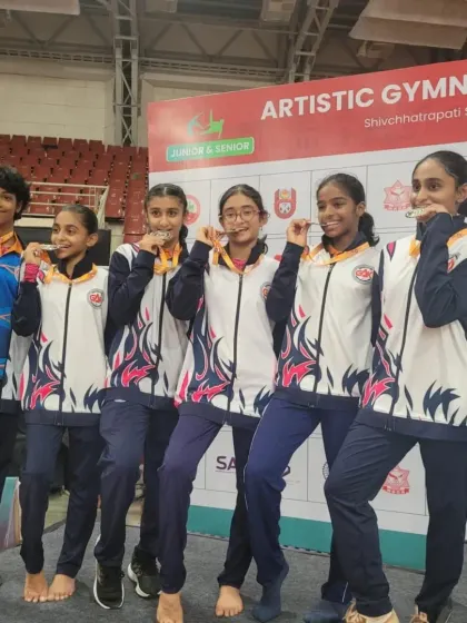 The victorious Karnataka Junior Girls team, with three of our own athletes, proudly displaying their silver medals at the National Championships. This is a result of teamwork, grit, and countless hours of practice.