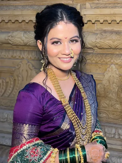 A close-up of my sister's court marriage makeup. The look is timeless and elegant, with a focus on enhancing her natural features for a special, intimate ceremony.