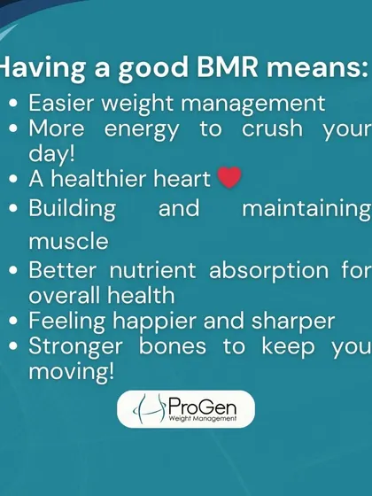Having a good Basal Metabolic Rate (BMR) means easier weight management, more energy, and a healthier heart. Our goal is to improve your BMR for long-term health benefits.