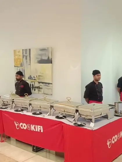 Another view of our live counter and buffet setup, demonstrating how we can combine different catering styles to create the perfect event package.
