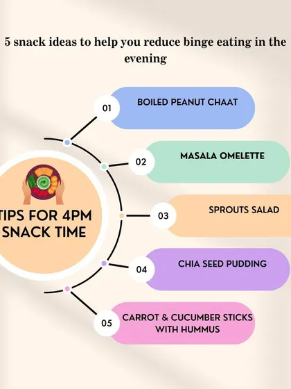 Evening cravings are real, especially during pregnancy and breastfeeding. Here are five simple, healthy snack ideas like boiled peanut chaat and masala omelette to keep you full and prevent binge eating.