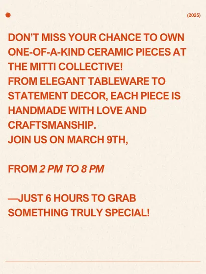 We love hosting events like 'The Mitti Collective', a pop-up celebrating the work of our talented community of potters. It's a wonderful feeling to see people support handmade art.