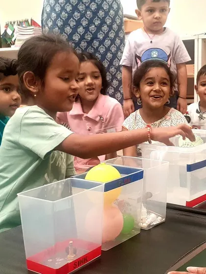 Each activity, from making Bhel Puri and toast to plucking methi leaves and exploring what floats, is a lesson in itself. These practical life and sensorial activities are central to the Montessori method, helping children develop fine motor skills, concentration, and a deep understanding of the world through their own actions.