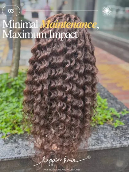 Minimal maintenance, maximum impact. This curly wig is perfect for those who want a stunning look without spending hours on styling.