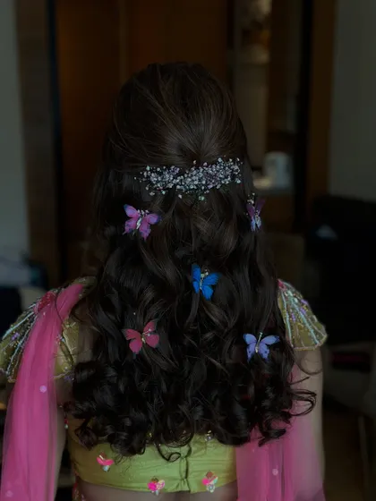 Another view of the playful and pretty butterfly hairstyle.