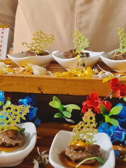 Here are my Mushroom Galouti kebabs served with Ulta Tawa Roti. The earthy mushrooms are spiced and cooked to a perfect tenderness, complemented by a delicate lace-like crisp.
