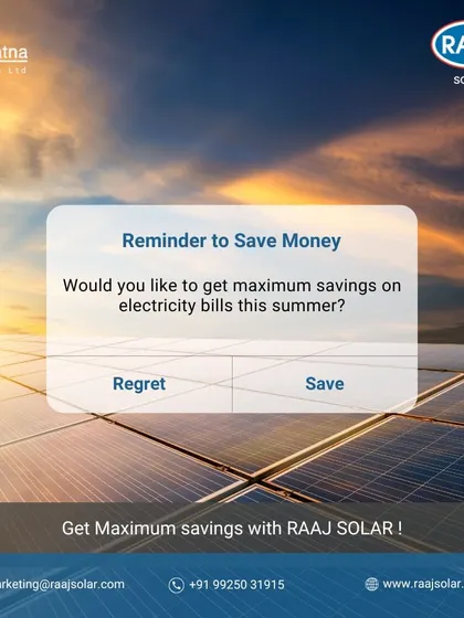 This is your reminder to save money. When asked if you'd like to get maximum savings on electricity bills, the choice is clear. Our solar solutions make it possible.