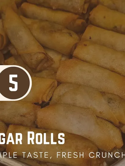 Crispy on the outside and filled with savory vegetables, our cigar rolls are a simple yet elegant starter with a satisfying crunch.