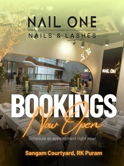Our bookings are now open at our newest location in Sangam Courtyard, RK Puram. This image gives you a peek into our modern and spacious salon.