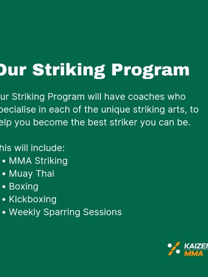 Our striking program features specialist coaches for each art. We cover MMA striking, Muay Thai, Boxing, and Kickboxing, with weekly sparring sessions.