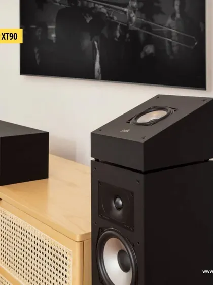 The Polk Monitor XT90 height speaker is designed to sit atop the Monitor XT tower speakers. It adds the vertical dimension needed for Dolby Atmos and DTS:X, creating a truly three dimensional sound field.