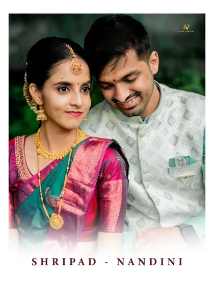 A beautiful close-up portrait of a couple, with their names elegantly written, perfect for a save-the-date announcement.