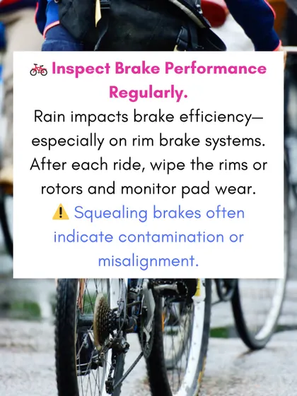 Rain significantly impacts brake efficiency. We advise inspecting your brake pads and wiping your rims or rotors after every ride to maintain stopping power.