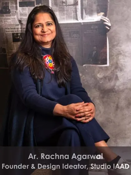 A portrait of our founder, Ar. Rachna Agarwal, accompanying the announcement of her joining the IIAD academic panel.