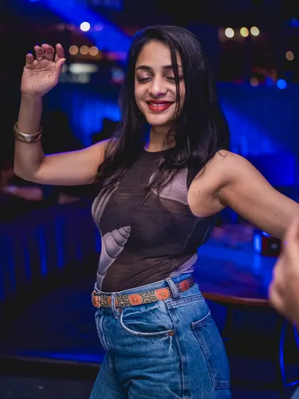 A guest dancing and enjoying the music. My sets are curated to make you want to move.