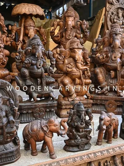 More of our Ganesha collection, featuring various forms including some with an umbrella and others with his vahana.