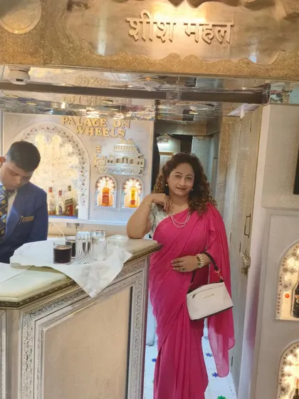 Inside the Sheesh Mahal of the Palace on Wheels. Exploring such exotic and luxurious venues inspires us to think about creating unique experiences like weddings on the move.