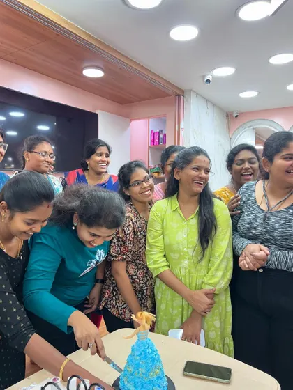 A moment of celebration with a cake for one of our student batches.